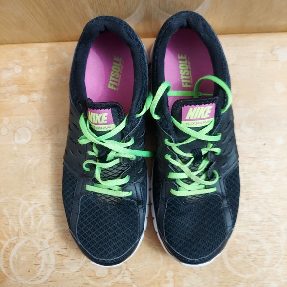 Nike Flex Run 2013 580440-009 Women's US 11 Black Pink Running Shoes EUC - Picture 7 of 9